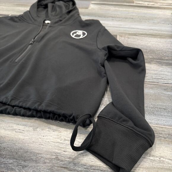 Swiftie Fancore 1/2 Zip Pull Over Hooded Black Sweatshirt Eras Tour Print Patch - Picture 3 of 6